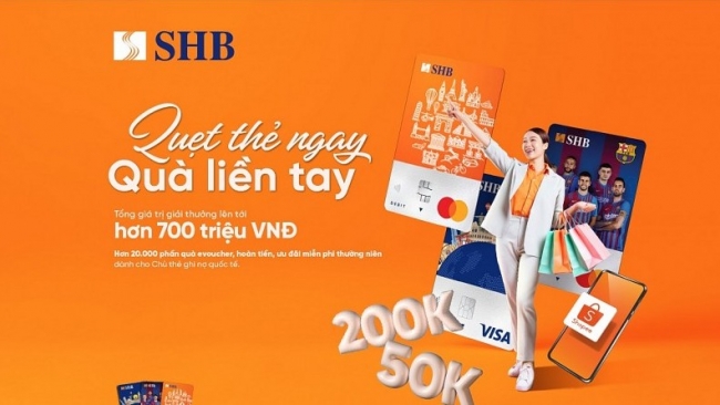 Hàng ngàn phần quà hấp dẫn dành tặng chủ thẻ ghi nợ quốc tế SHB đầu năm mới