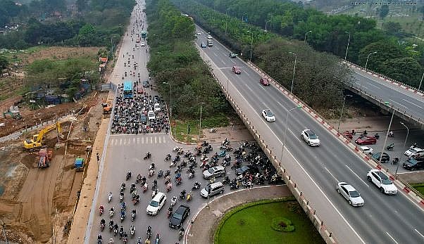 Hà Nội: Phân luồng giao thông trên cầu Chương Dương và đường gom Đại lộ Thăng Long