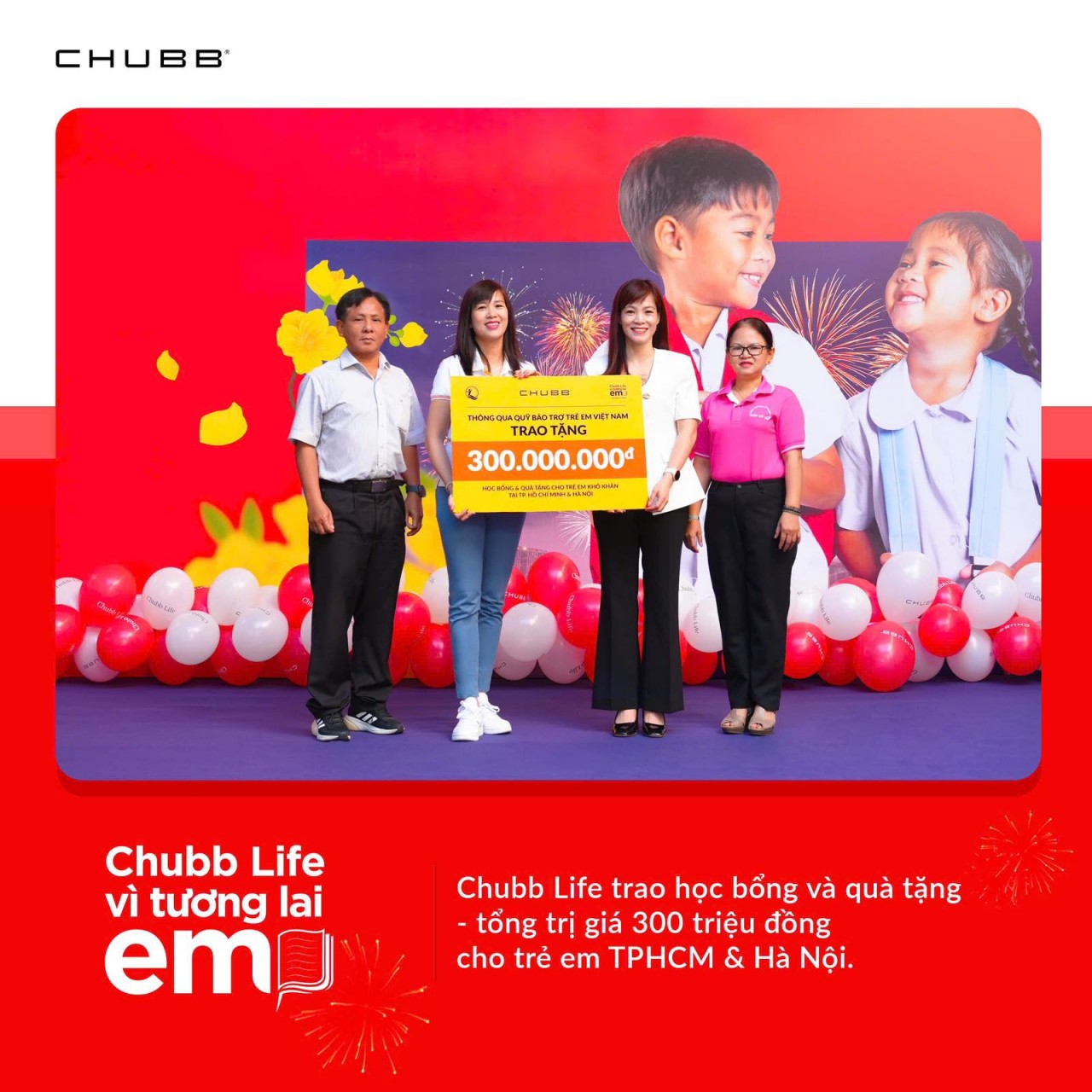 Chubb Life Việt Nam: Tết vui vẻ, xuân ngập tràn yêu thương cho trẻ em khó khăn