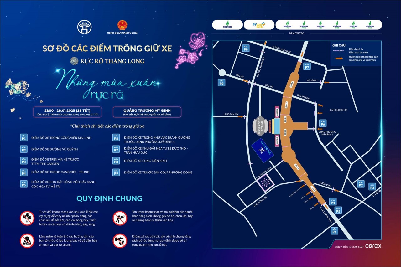 Hà Nội cấm một số tuyến đường tại quận Nam Từ Liêm phục vụ lễ hội ánh sáng Hà Nội cấm một số tuyến đường tại quận Nam Từ Liêm phục vụ lễ hội ánh sáng