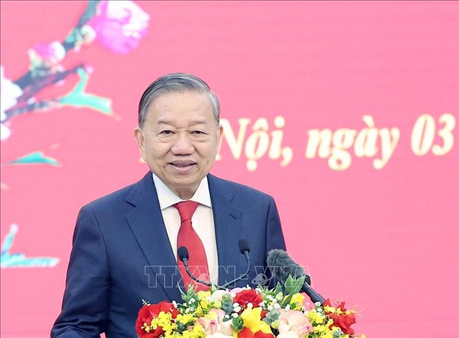 Tổng Bí thư Tô Lâm gặp mặt, chúc Tết Văn phòng Trung ương Đảng Chú thích ảnh
