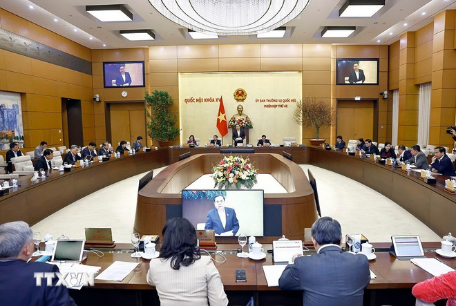 Chủ tịch Quốc hội Trần Thanh Mẫn phát biểu khai mạc phiên họp. (Ảnh: Doãn Tấn/ TTXVN)