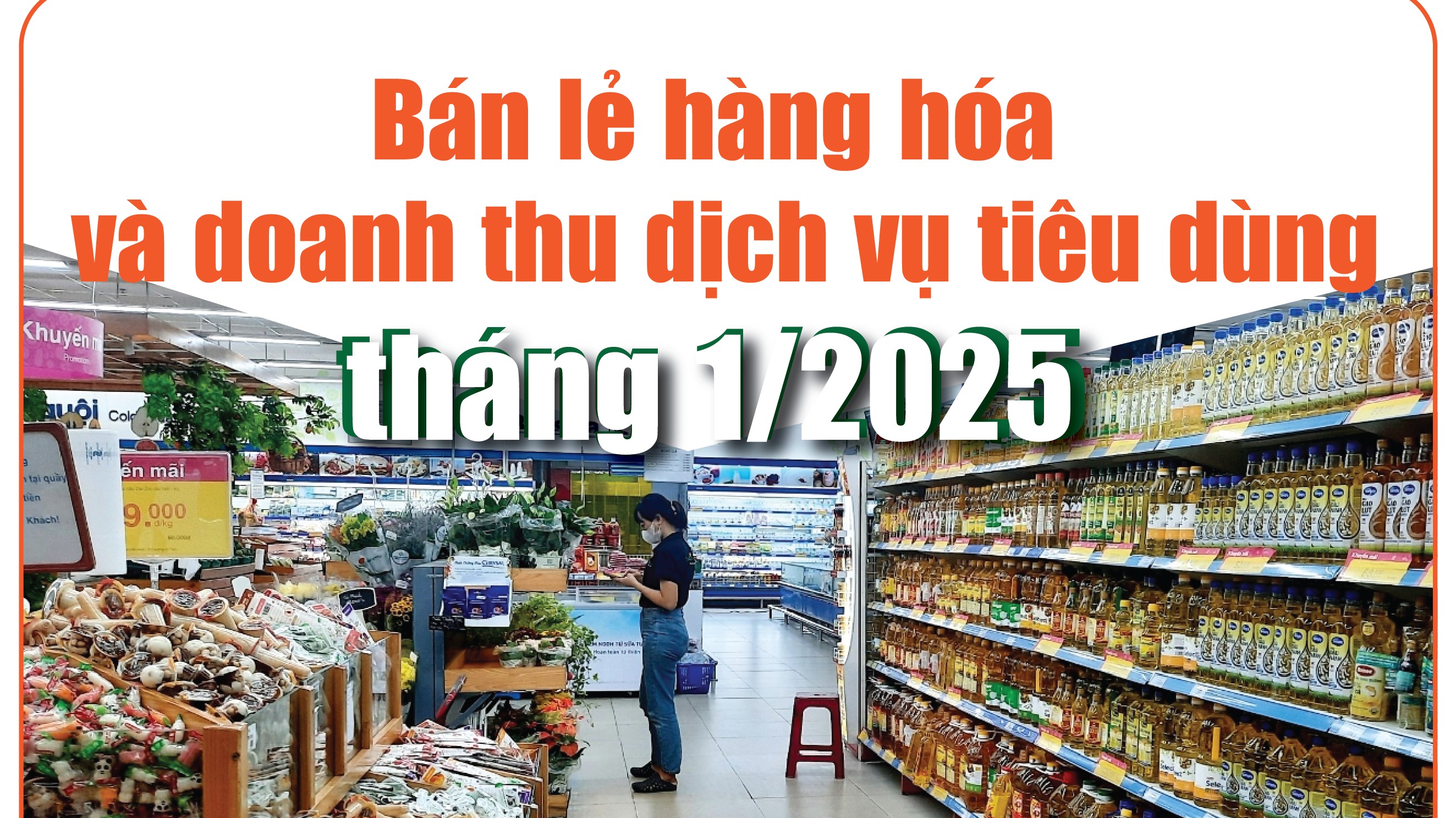 Infographics: Bán lẻ hàng hóa và doanh thu dịch vụ tiêu dùng tháng 1/2025 ước đạt 573,3 nghìn tỷ đồng