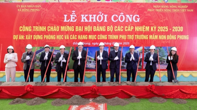 Agribank tài trợ xây dựng Trường mầm non xã Đồng Phong - Nho Quan - Ninh Bình