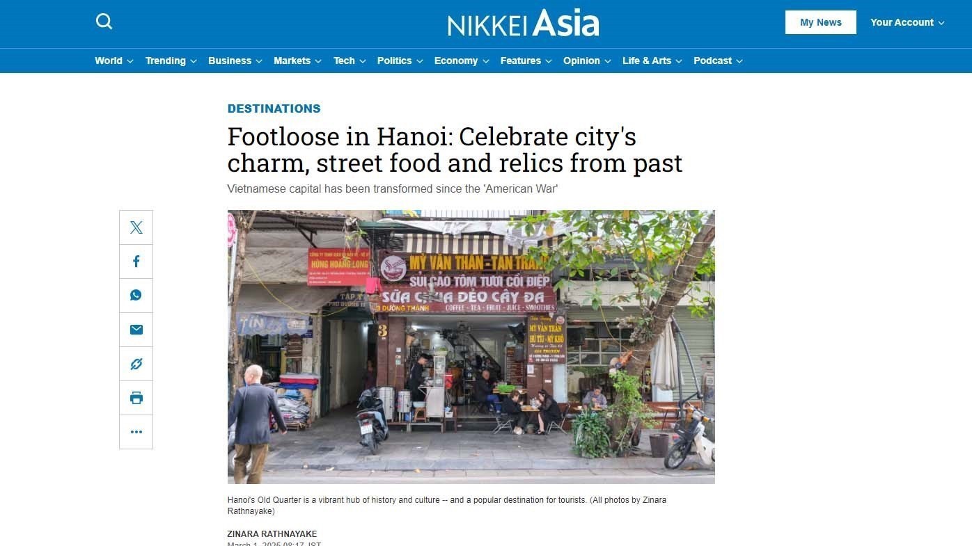 Báo Nikkei Asia giới thiệu những 'nét quyến rũ' của Hà Nội