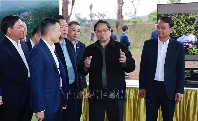 Thủ tướng Phạm Minh Chính thăm, khảo sát các dự án trọng điểm của tỉnh Vĩnh Phúc Chú thích ảnh