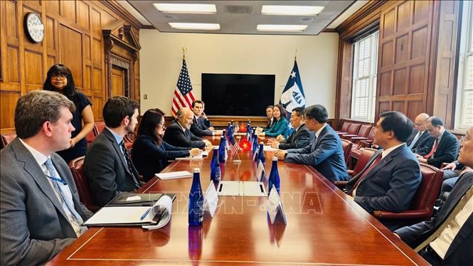 Bộ trưởng Tài chính Hoa Kỳ làm Trưởng đoàn đàm phán thương mại với Việt Nam Chú thích ảnh