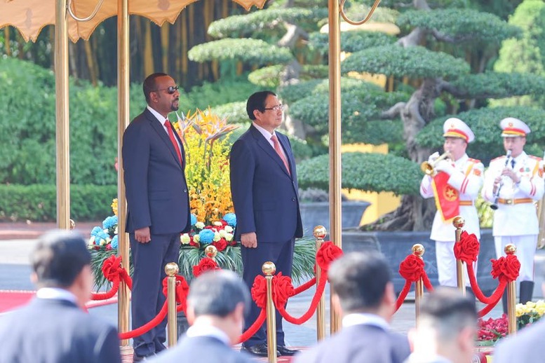 Thủ tướng Phạm Minh Chính chủ trì lễ đón Thủ tướng Ethiopia- Ảnh 1.