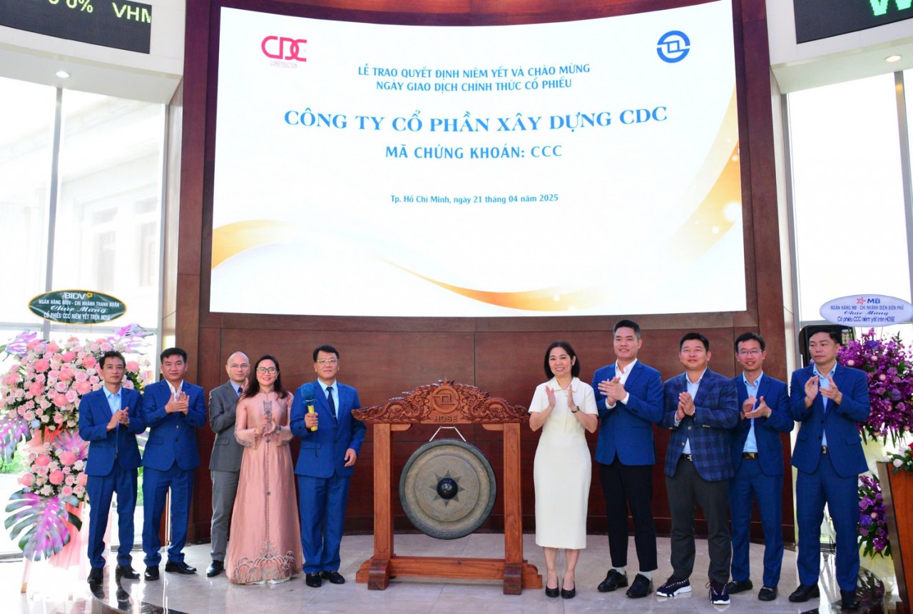 Cổ phiếu CCC của Công ty cổ phần Xây dựng CDC chính thức niêm yết trên HOSE Cổ phiếu CCC của Công ty cổ phần Xây dựng CDC chính thức niêm yết trên HOSE