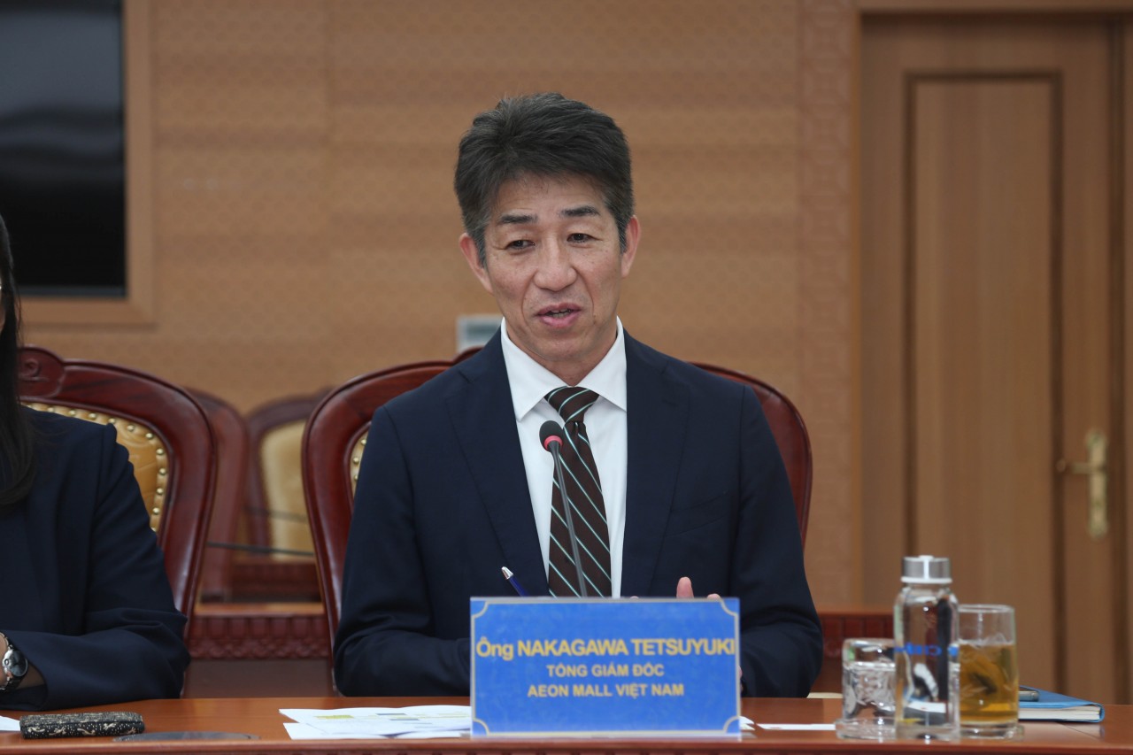 Bộ trưởng Nguyễn Văn Thắng tiếp Tổng Giám đốc Aeon Mall Việt Nam Nakagawa Tetsuyuki