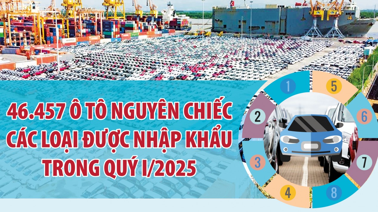 Infographics: Nhập khẩu ô tô nguyên chiếc các loại tháng 3 và 3 tháng đầu năm 2025