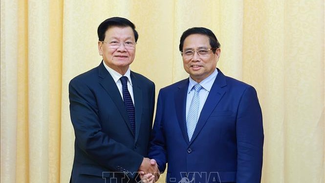 Thủ tướng Phạm Minh Chính tiếp Tổng Bí thư, Chủ tịch nước Lào Thongloun Sisoulith
