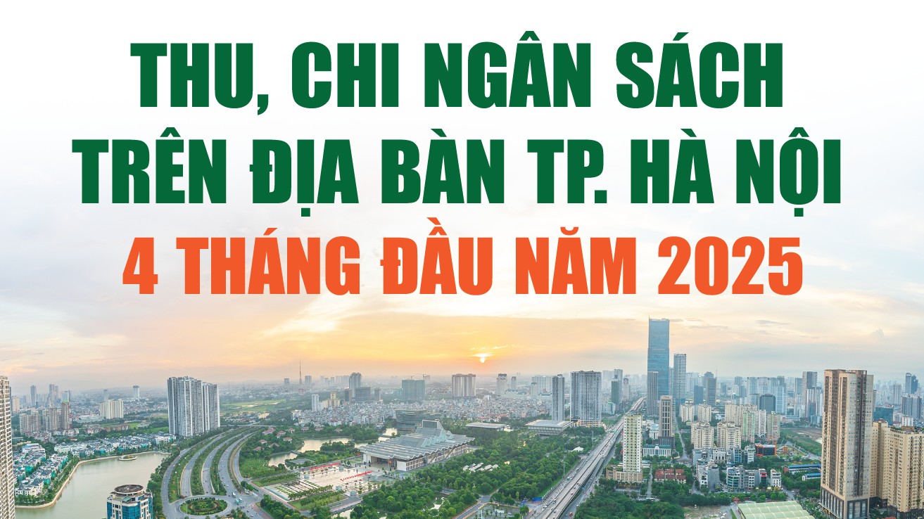 Infographics:  Thu, chi ngân sách trên địa bàn TP. Hà Nội 4 tháng đầu năm 2025