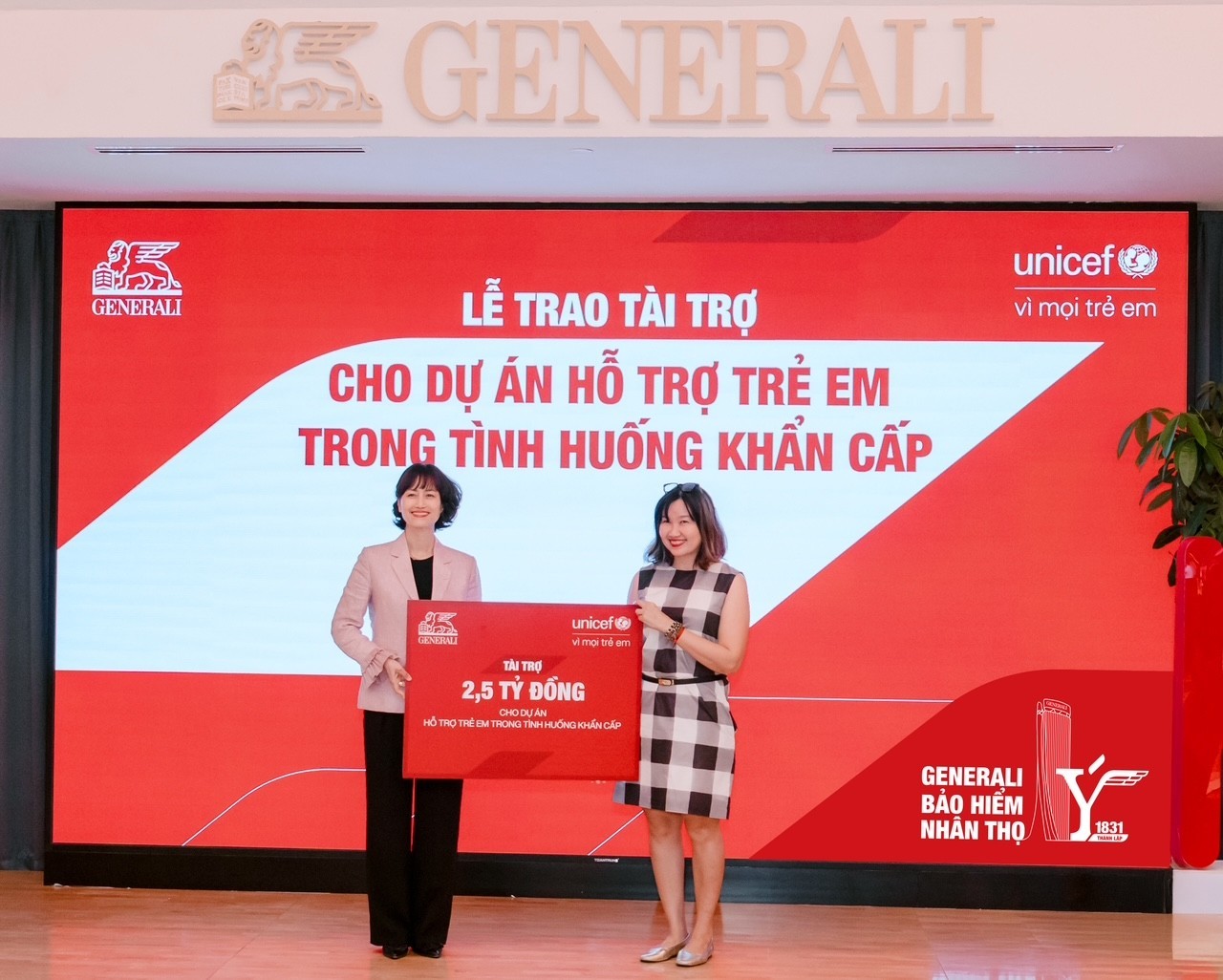 Tập đoàn Generali tài trợ 2,5 tỷ đồng cho dự án bảo vệ trẻ em trong tình huống khẩn cấp thông qua UNICEF
