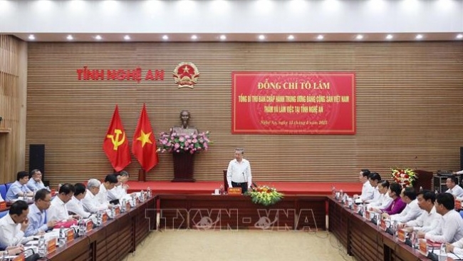 Tổng Bí thư: Nghệ An phải trở thành điển hình phát triển địa phương hiện đại trong kỷ nguyên mới