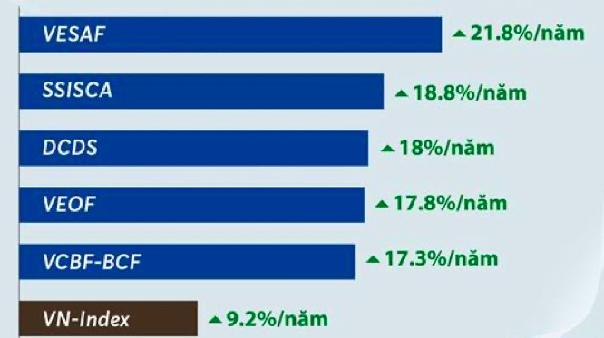 Sóng hồi của VN-Index giúp nhiều quỹ mở bứt phá vượt 20% lợi nhuận