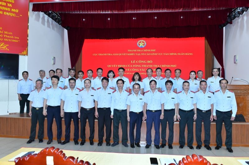 Công bố quyết định của Tổng Thanh tra Chính phủ về công tác cán bộ thanh tra lĩnh vực tài chính, ngân hàng