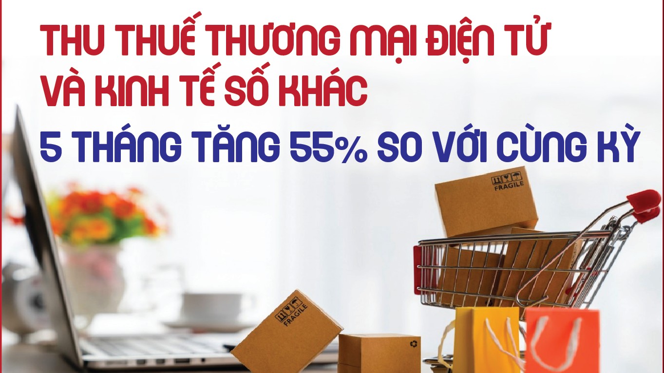Infographics: Thu thuế thương mại điện tử và kinh tế số khác 5 tháng đạt 74,4 nghìn tỷ đồng
