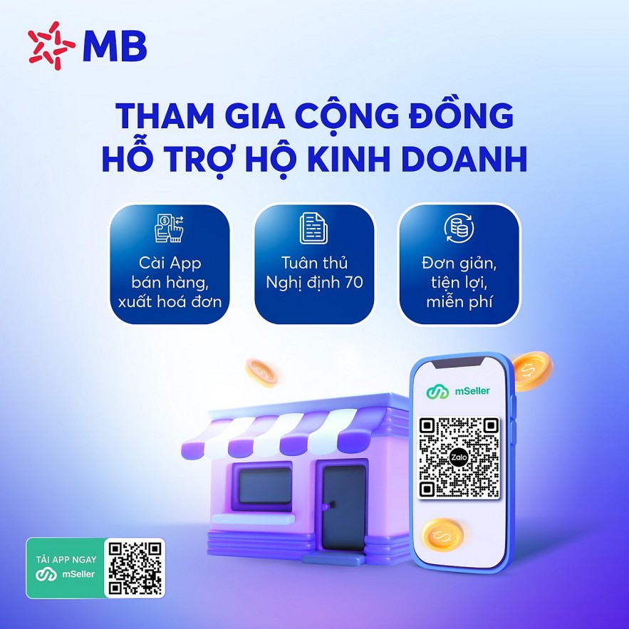 MB tặng miễn phí app quản lý bán hàng, xuất hóa đơn điện tử chỉ cần điện thoại