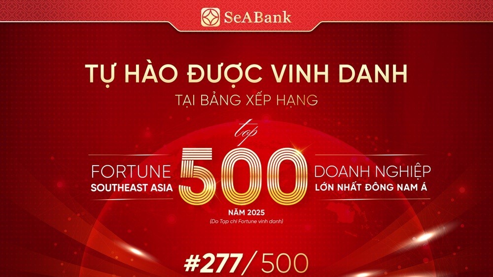 SeABank tăng 10 bậc trên bảng xếp hạng Fortune Southeast Asia 500