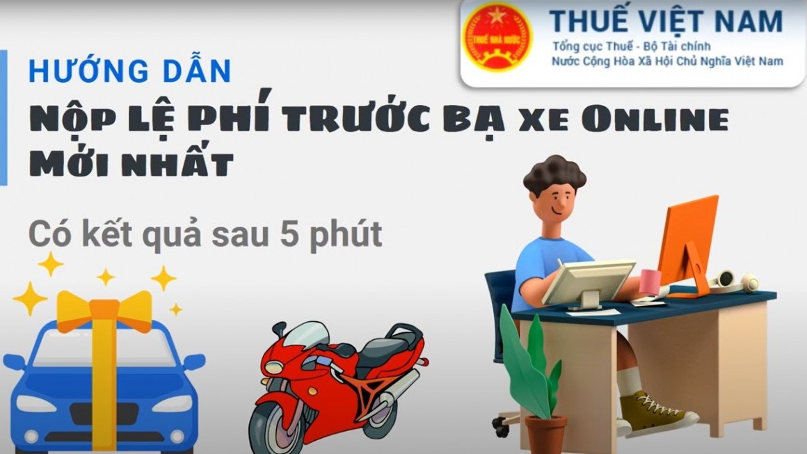 Quy trình tiếp nhận, xử lý hồ sơ khai lệ phí trước bạ ô tô, xe máy điện tử