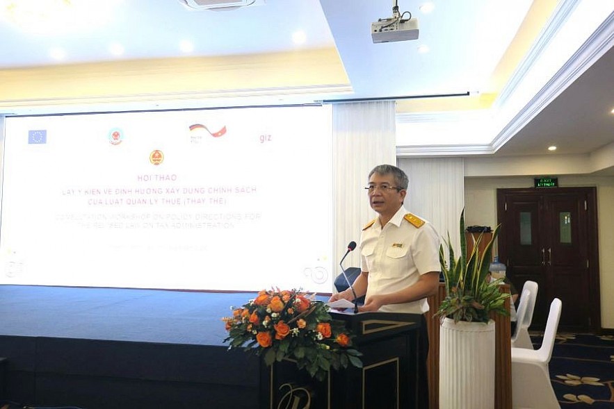 Cục trưởng Cục Thuế Mai Xuân Thành phát biểu tại hội thảo. Ảnh: Đỗ Doãn