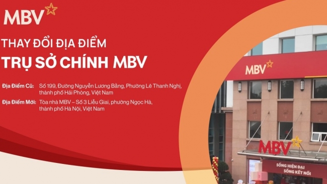 Ngân hàng MBV chuyển trụ sở chính về Tòa nhà số 3 Liễu Giai - sẵn sàng cho hành trình phát triển mới