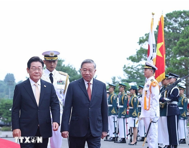 Lễ đón Tổng Bí thư Tô Lâm và Phu nhân thăm cấp nhà nước Đại Hàn Dân Quốc