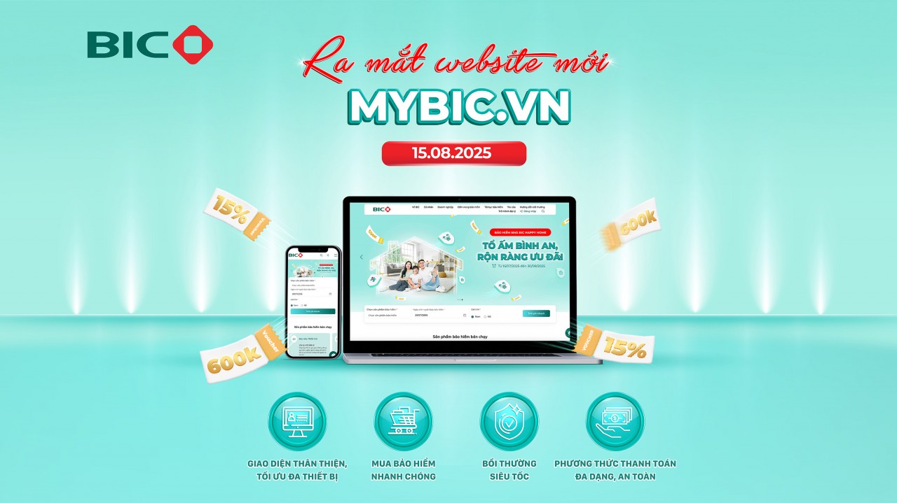 BIC ra mắt website bảo hiểm mybic.vn mới