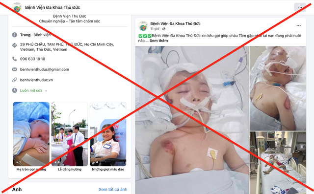 Cảnh báo fanpage giả mạo Bệnh viện Đa khoa Thủ Đức kêu gọi từ thiện