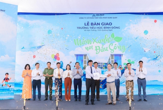 Hòa Phát bàn giao ngôi trường trị giá 42 tỷ đồng cho tỉnh Quảng Ngãi
