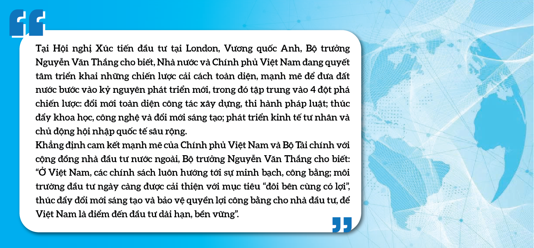 Việt Nam rộng mở cơ hội đón dòng vốn từ Vương quốc Anh và Italia Việt Nam rộng mở cơ hội đón dòng vốn từ Vương quốc Anh và Italia