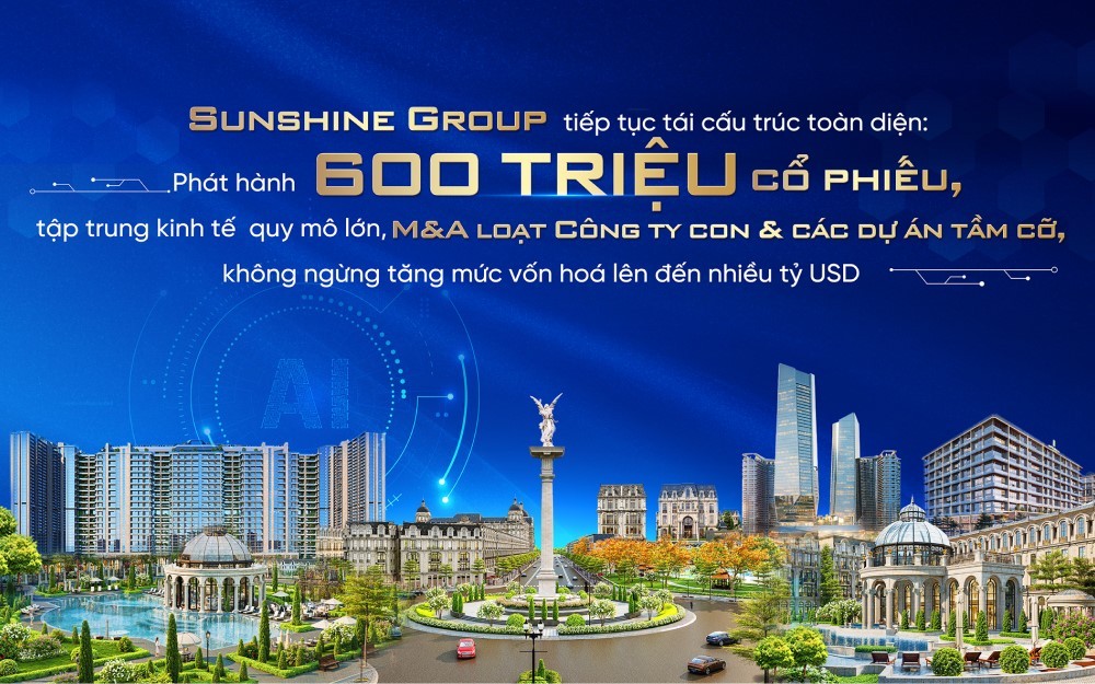 Sunshine Group sau tái cấu trúc: Vốn hóa đứng thứ 2 lĩnh vực bất động sản, lợi nhuận cả năm ước đạt 14.000 tỷ đồng, vượt xa mục tiêu của ĐHCĐ Sunshine Group sau tái cấu trúc: Vốn hóa đứng thứ 2 lĩnh vực bất động sản, lợi nhuận cả năm ước đạt 14.000 tỷ đồng, vượt xa mục tiêu của ĐHCĐ