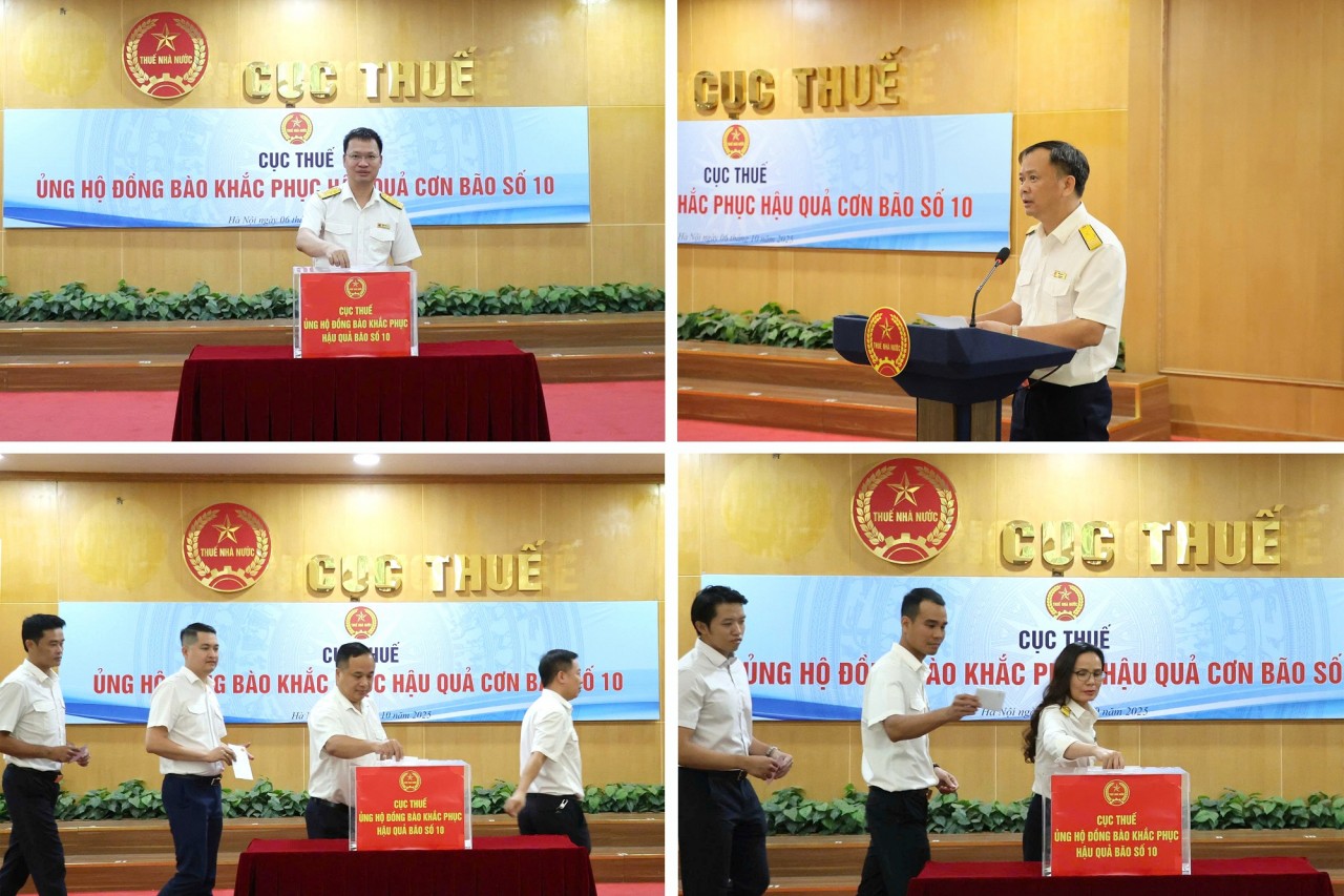 Cục Thuế quyên góp ủng hộ đồng bào khắc phục hậu quả cơn bão số 10 Cục Thuế quyên góp ủng hộ đồng bào khắc phục hậu quả cơn bão số 10
