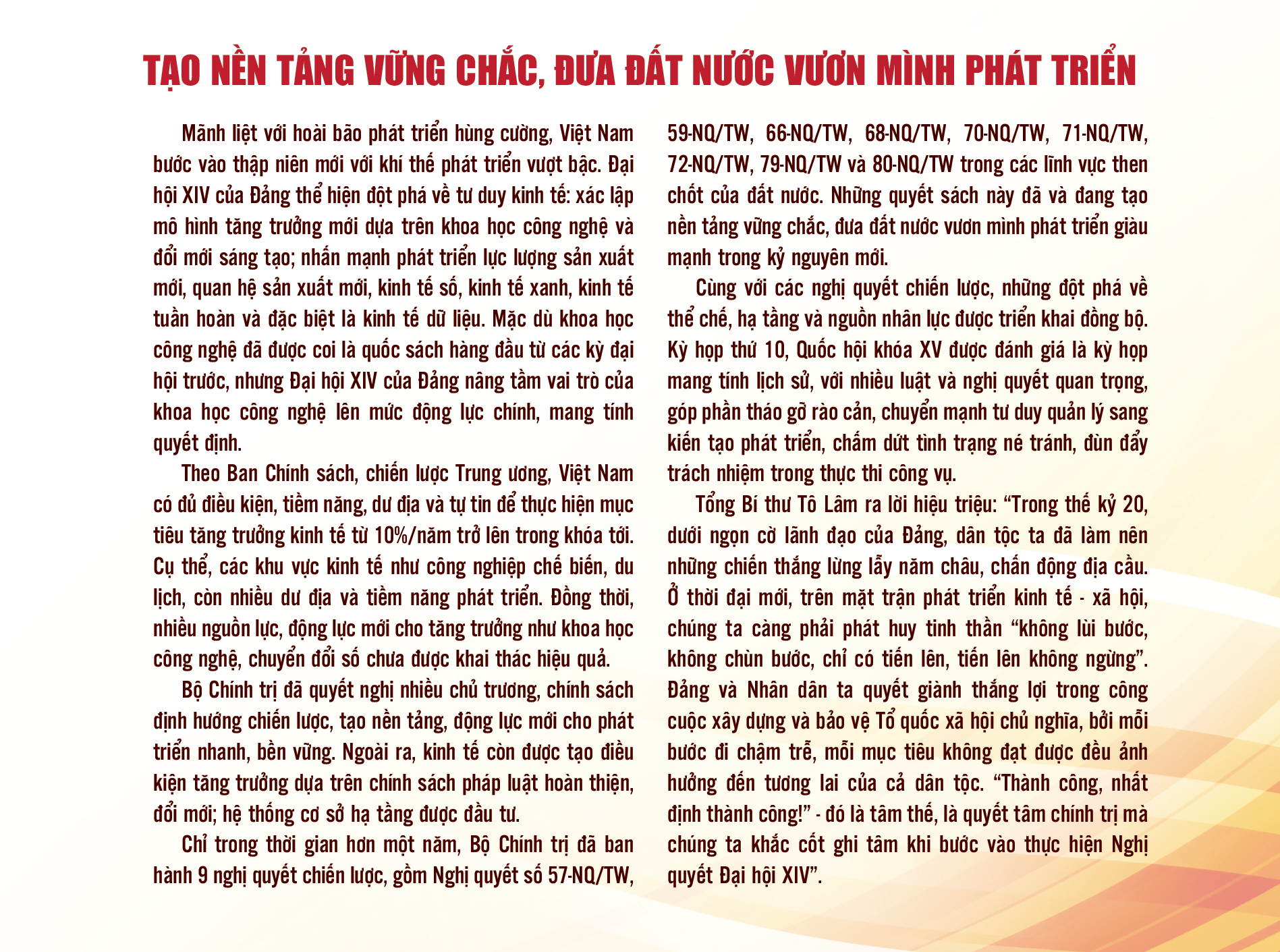 Hoài bão mãnh liệt về một Việt Nam hùng cường Hoài bão mãnh liệt về một Việt Nam hùng cường