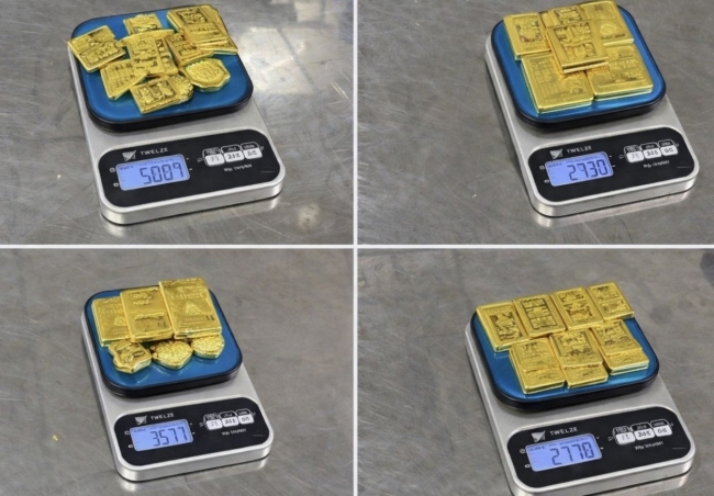 Bắt giữ 4 hành khách giấu 12,3 kg kim loại nghi là vàng miếng tại sân bay Nội Bài