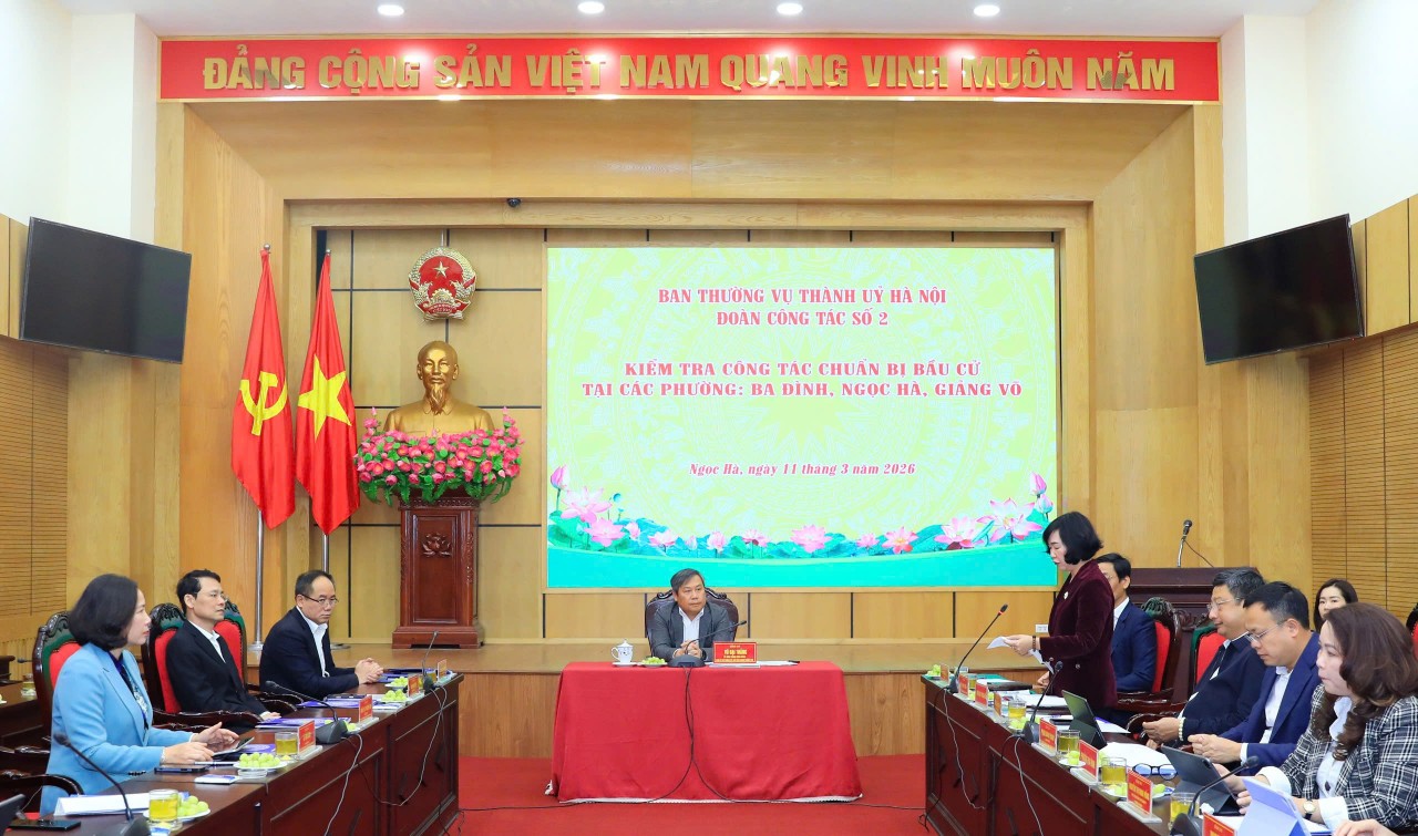 Chủ tịch UBND T.P Hà Nội Vũ Đại Thắng kiểm tra công tác chuẩn bị bầu cử tại Ba Đình, Ngọc Hà, Giảng Võ