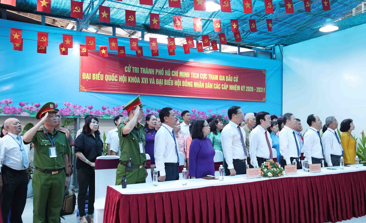 TP. Hồ Chí Minh: Cử tri phường Tân Định nô nức đi bầu cử